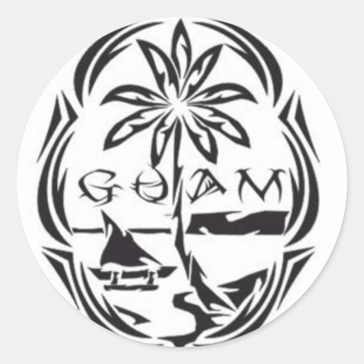 Guam-zegel Ronde Sticker (Voorkant)