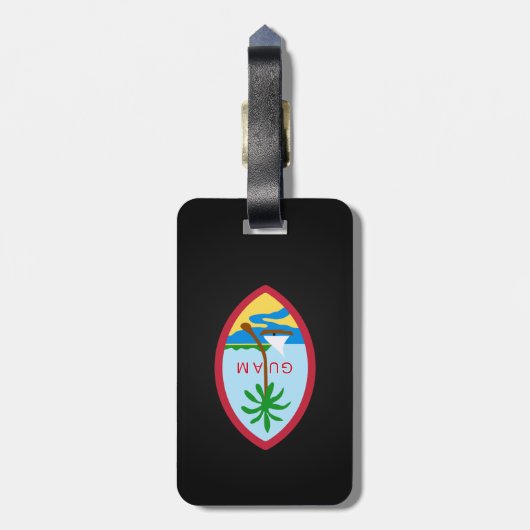 Guamese wapenmantel bagagelabel (Achterkant verticaal)