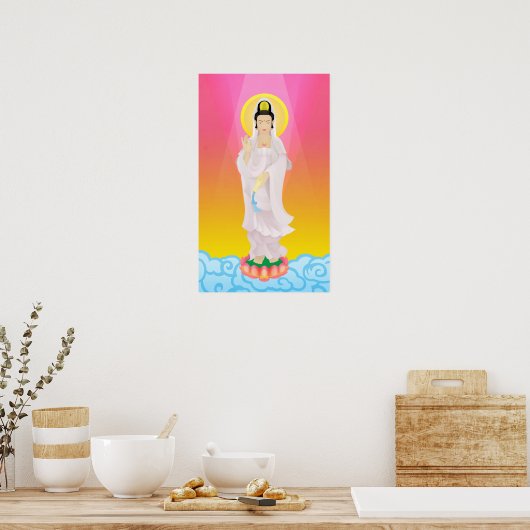 guan yin art deco poster (Keuken)
