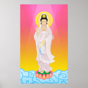 guan yin art deco poster