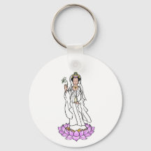 Guan Yin Bodhisattva op Lotus Sleutelhanger