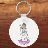 Guan Yin Bodhisattva op Lotus Sleutelhanger (Voorkant)