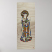 Guan Yin Buddha Doug Fir Background Art Print (Voorkant)