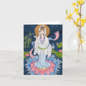 Guan Yin Note Card Kaart (Gele Bloem)