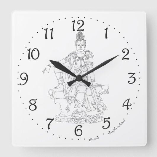 Guan Yin Square Wall klok (Voorkant)