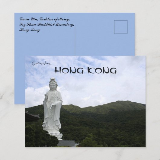 Guan Yin Tsz Shan Boeddhistisch Klooster Hongkong Briefkaart (Voorkant / Achterkant)