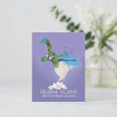Guana Island Britse Maagdeneilanden reisposter Briefkaart (Staand voorkant)