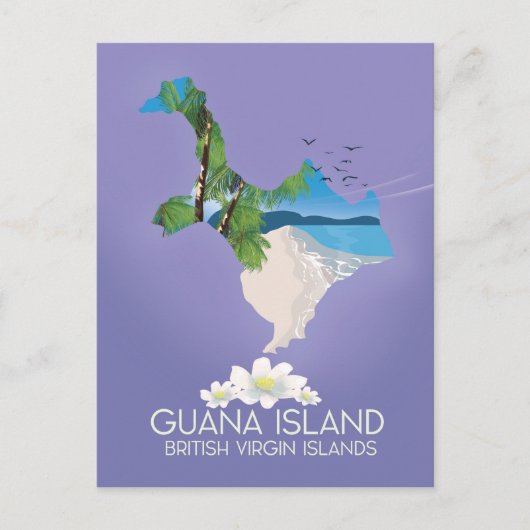 Guana Island Britse Maagdeneilanden reisposter Briefkaart (Voorkant)