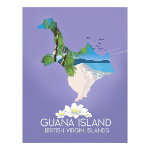 Guana Island Britse Maagdeneilanden reisposter Foto Afdruk