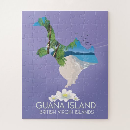 Guana Island Britse Maagdeneilanden reisposter Legpuzzel (Verticaal)