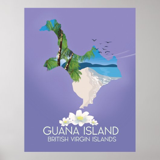 Guana Island Britse Maagdeneilanden reisposter Poster (Voorkant)