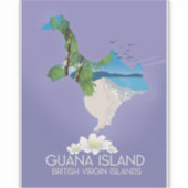 Guana Island Britse Maagdeneilanden reisposter Sticker (Voorkant)