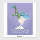 Guana Island Britse Maagdeneilanden reisposter Sticker (Vel)