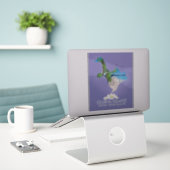 Guana Island Britse Maagdeneilanden reisposter Sticker (Laptop op bureau)