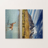 Guanaco over de rivier de Torres del Paine Legpuzzel (Horizontaal)