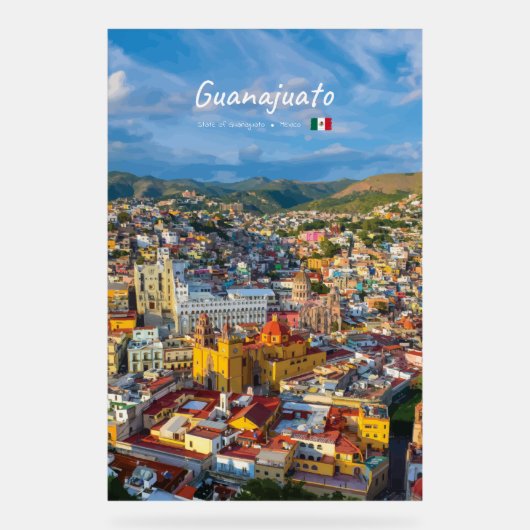 Guanajuato, Mexico - Kleurrijk stadsgezicht Acryl Bord (Voorkant)