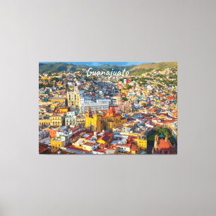 Guanajuato, Mexico - Kleurrijk stadsgezicht Canvas Afdruk