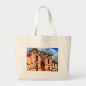 Guanajuato Pink Quarry Colonial Building Grote Tote Bag (Voorkant)