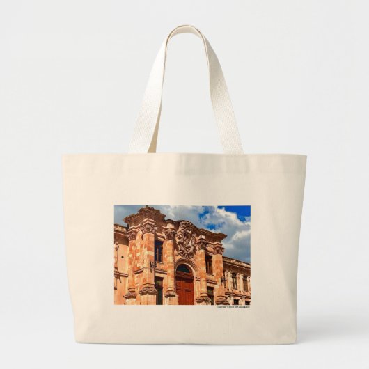 Guanajuato Pink Quarry Colonial Building Grote Tote Bag (Voorkant)