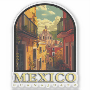 Guanajuato, Vintage van Mexico Sticker