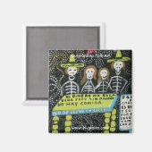 Guanajuato volkskunst, Día de los Muertos Magneet (Voorkant / Achterkant)