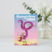 Guangzhou China imperiale reisposter Briefkaart (Staand voorkant)