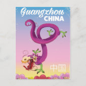 Guangzhou China keiale reisposter Briefkaart (Voorkant)