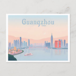 Guangzhou China Pearl River Pastelreizen Briefkaart