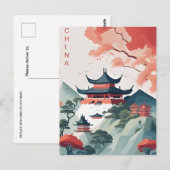 Guangzhou China Reizen Kunst Vintage Yunnan Briefkaart (Voorkant / Achterkant)