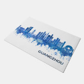 Guangzhou China Skyline Blue Deurmat (Schuin)