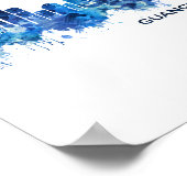 Guangzhou China Skyline Blue Poster (Hoek)