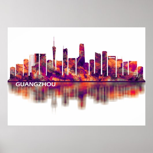 Guangzhou China Skyline Poster (Voorkant)