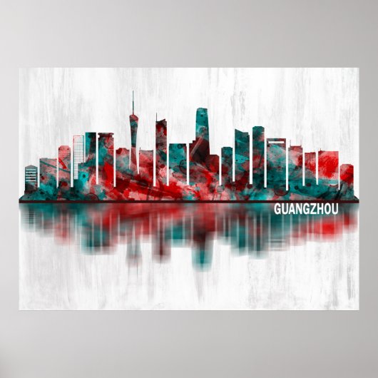 Guangzhou China Skyline Poster (Voorkant)