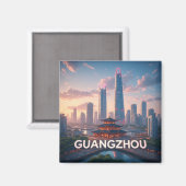 Guangzhou China Stad Souvenir 📍 Magneet (Voorkant / Achterkant)