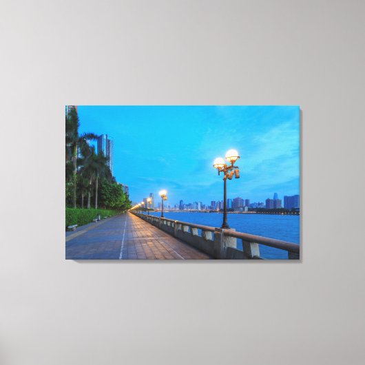 Guangzhou City waterfront Canvas Afdruk (Voorkant)