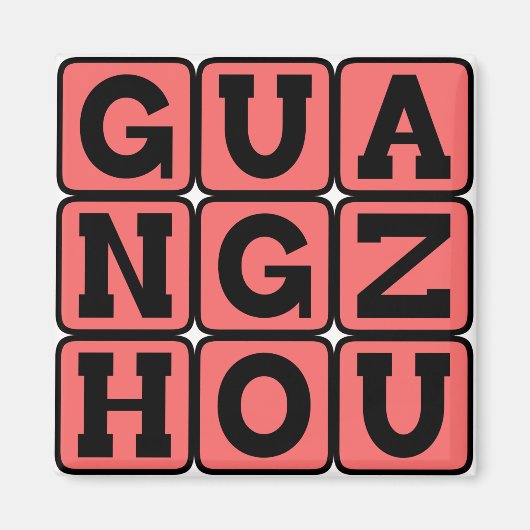 Guangzhou, Kanton, Stad in China Magneet (Voorkant)