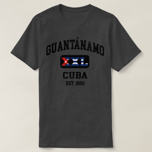 Guantanamo Cuba XXL Atletisch ontwerp T-shirt (Design voorkant)
