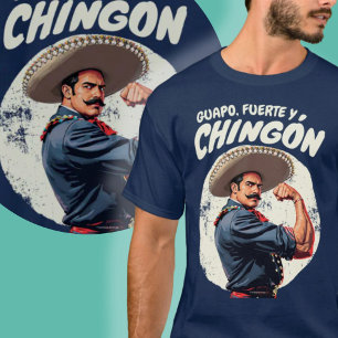 Guapo, Fuerte, Chingón Mexicano Spaanse Retro T-shirt