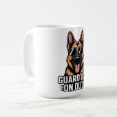 Guard Dog On Duty German Shepherd Sunglasses Gift Koffiemok (Voorkant links)
