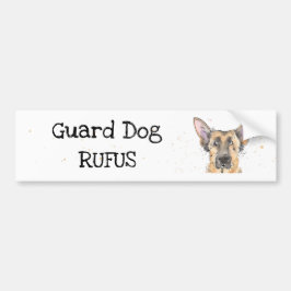 Guard DOG schattige Duitse herder/Elzasser op maat Bumpersticker