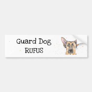 Guard DOG schattige Duitse herder/Elzasser op maat Bumpersticker