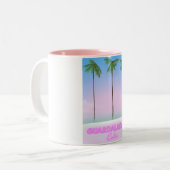 Guardalavaca Cuban vintage-poster Tweekleurige Koffiemok (Voorkant links)