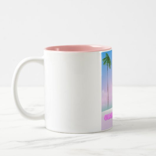 Guardalavaca Cuban vintage-poster Tweekleurige Koffiemok (Links)