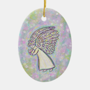 Guardian Angel Art Custom Holiday Gift Ornaments Keramisch Ornament