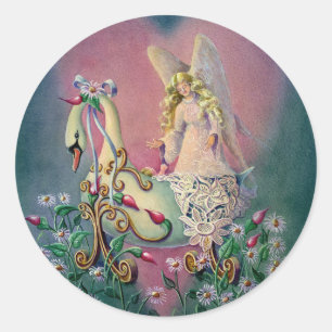 GUARDIAN ANGEL & BABY door SHARON SHARPE Ronde Sticker