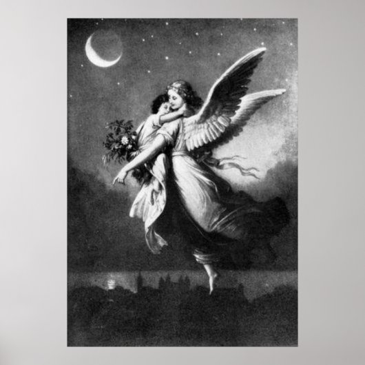 Guardian Angel bij nacht Poster (Voorkant)