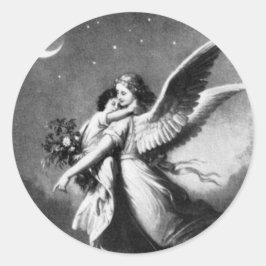 Guardian Angel bij nacht Ronde Sticker