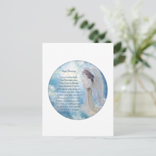 Guardian Angel Blessings Briefkaart (Staand voorkant)