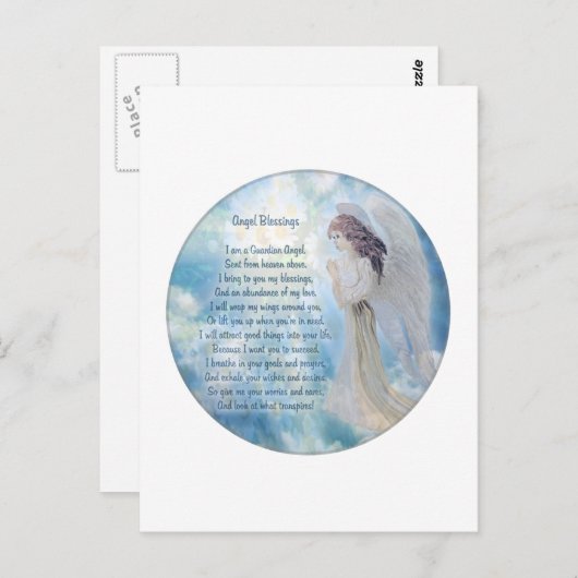 Guardian Angel Blessings Briefkaart (Voorkant / Achterkant)