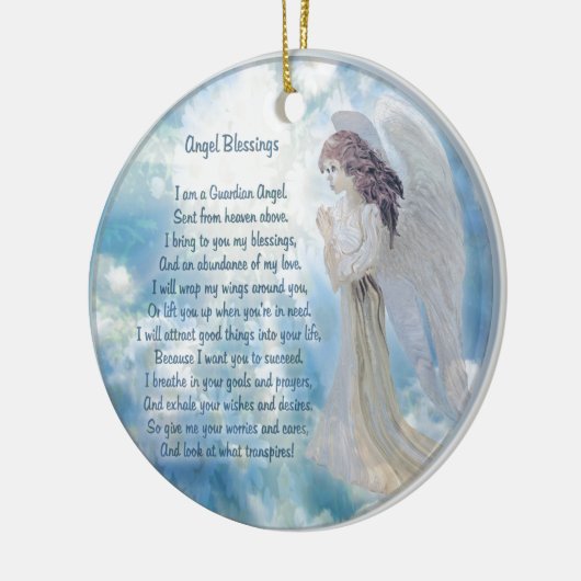 Guardian Angel Blessings Ceramic Ornament (Links)